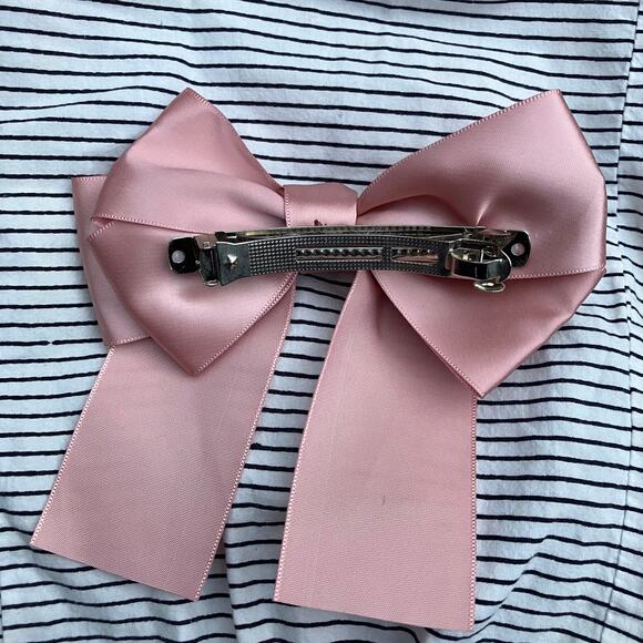 Pink satin bow, balletcore girly coquette cottage lolita nymphette angel - Picture 5 of 6